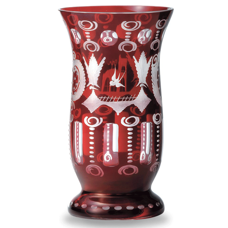 エーゲルマン　レッド　花瓶　20.5cm　EGR-202