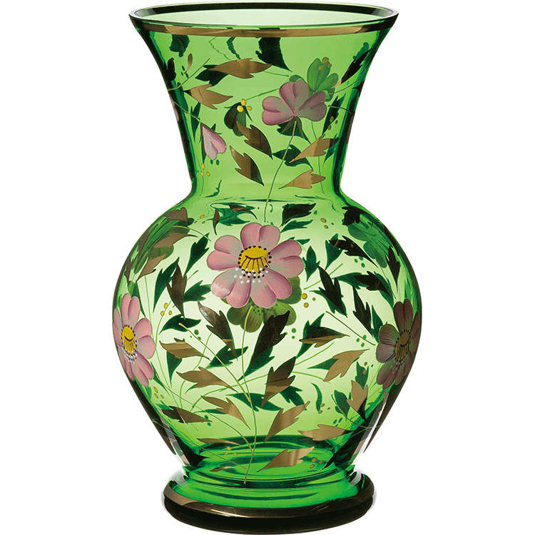 ボヘミア　カリガラス　花瓶23cm　EGV-515の写真