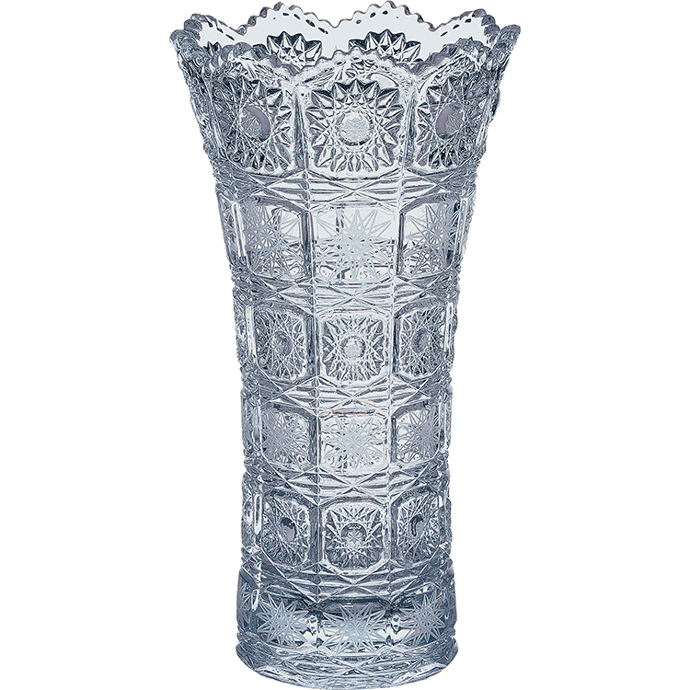ボヘミア　クリスタル　花瓶28cm　SVV-601