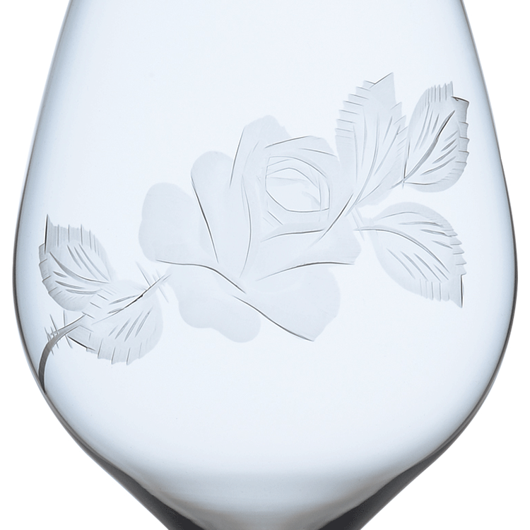 ボヘミア　フラワーモチーフ　ワイングラス rose　EGL-460のサムネイル