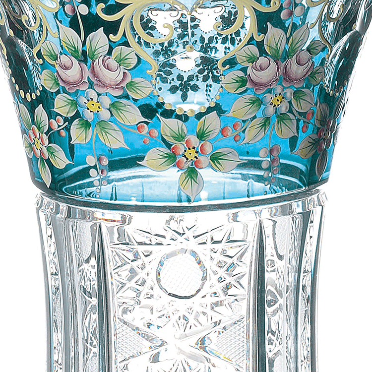 ボヘミア　ブルーラスターローズ　花瓶20cm　80029/87998/8のサムネイル