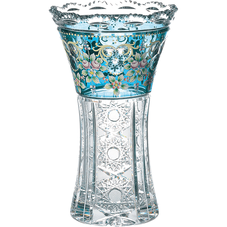 ボヘミア ブルーラスターローズ 花瓶25cm 80029/87998/10 - Sohbi（旧：創美）公式通販