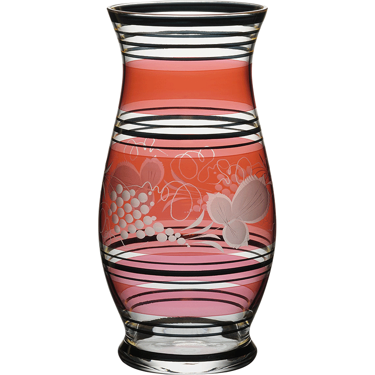 ボヘミア　ルビーラスター　花瓶26cm　APV-500