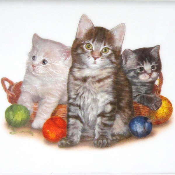 リンドナー　ウォールピクチャー　子猫(三匹)と毛糸玉のサムネイル