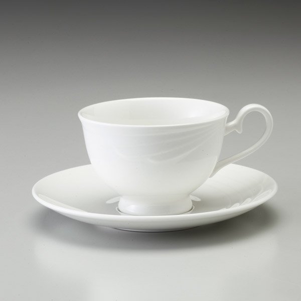 ミヤオ　アミューズホワイト　フッテッドコーヒーカップ&ソーサー BA200-870-205 
