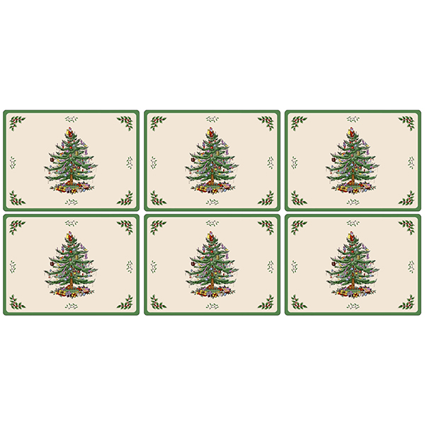 スポード　クリスマスツリー　プレイスマット30x23cm　6枚セットX0010568338 のサムネイル