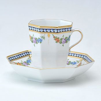 ヘレンド　真珠の首飾り　コーヒーカップ＆ソーサー（オクタゴナル）　GPN-4306-0-00 
