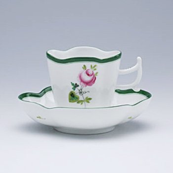 ヘレンド　ウィーンの薔薇　コーヒーカップ&ソーサー楕円　VRH-4198-0-00