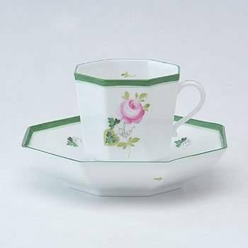ヘレンド　ウィーンの薔薇　コーヒーカップ&ソーサー（オクタゴナル）　VRH-4304-0-00