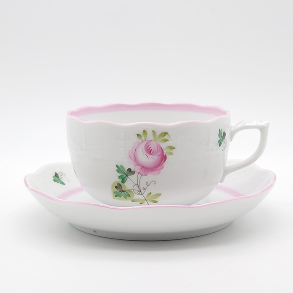 ヘレンド　ウィーンの薔薇ピンク　ティーカップ＆ソーサー　VRH-X4-0724-0-00
