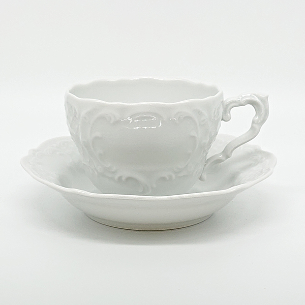 リンドナー　プレインホワイト　コーヒーカップ&ソーサーの写真