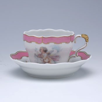 リンドナー　エンジェルローズ(ピンク)　コーヒーカップ&ソーサーの写真