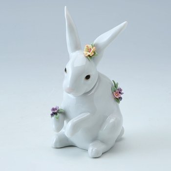 リヤドロ 06100 花飾りの白うさぎ - Sohbi（旧：創美）公式通販