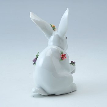 リヤドロ　06100　花飾りの白うさぎ