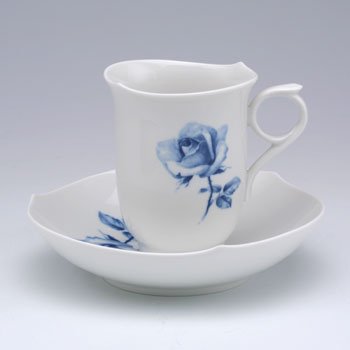 マイセン　青いバラAquatinta-Rose　コーヒーカップ&ソーサー　750501-28582