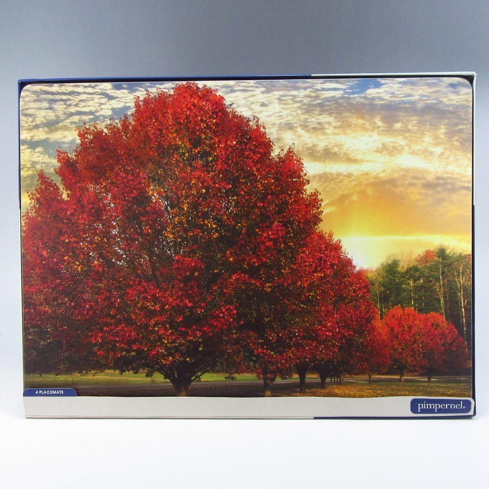 ピンパーネル　プレイスマット4pcsセット　Crimson Trees X0010648885