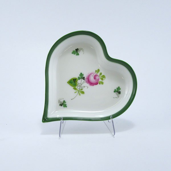 ヘレンド　ウィーンの薔薇　ハート型小皿　VRH-7703-0-00