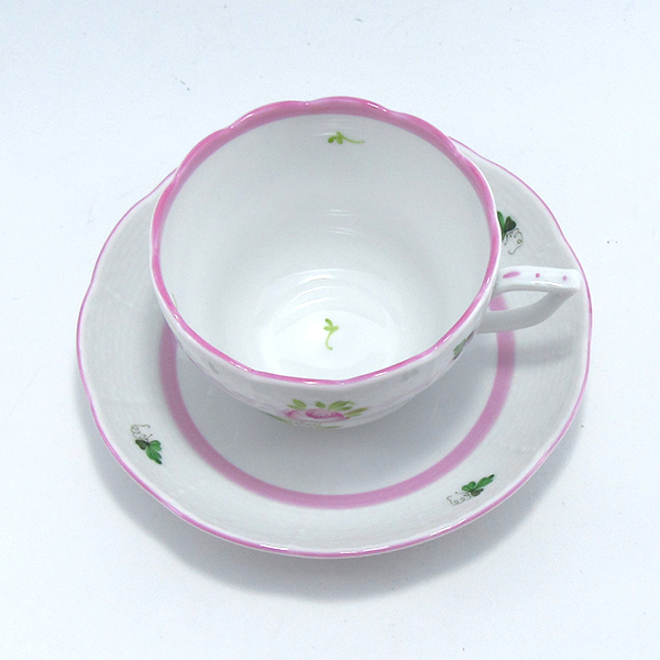 ヘレンド　ウィーンの薔薇ピンク　珈琲紅茶兼用カップ&ソーサー VRH-X4-0730-0-00のサムネイル