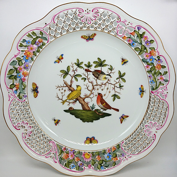 ヘレンド　ロスチャイルドバード　飾り皿レース34cm　RO-8402-0-50