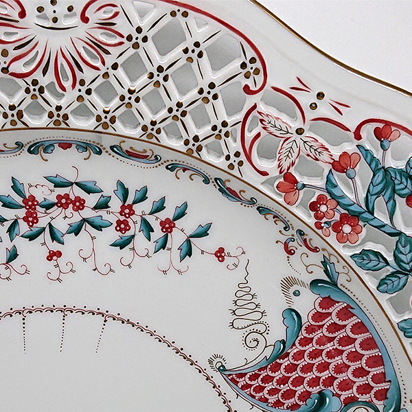 ヘレンド　トゥッピーニの角笛　飾り皿レース34cm　TCA-8402-0-50のサムネイル