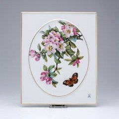 マイセン　陶板(プラーク)　花と蝶　251610-53n31(53942)