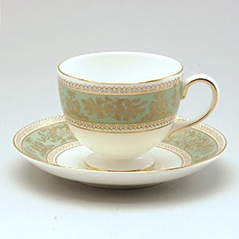 ウェッジウッド コロンビアセージグリーン ティーカップ&ソーサー（珈琲紅茶兼用）の画像
