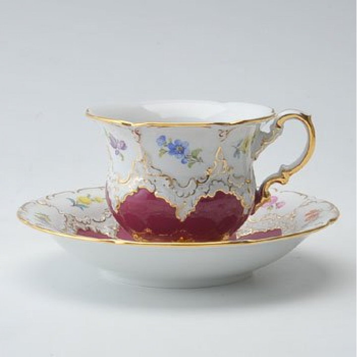【倉庫取り寄せ商品】マイセン ゴールドスキャッタード・パーパー コーヒーカップ&ソーサー 012098-15582