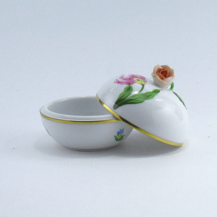 【倉庫取り寄せ商品】ヘレンド キティピンク（バコニーの春） ボンボン入れラウンド KY-2-6033-0-09