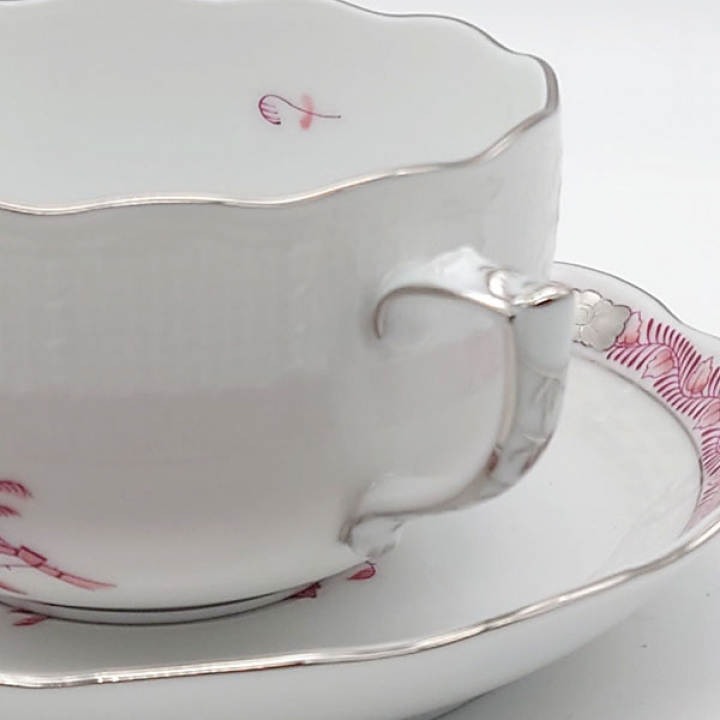 【倉庫取り寄せ商品】ヘレンド アポニーモーブ・プラチナ ティーカップ&ソーサー AP2-PT-0724-0-00