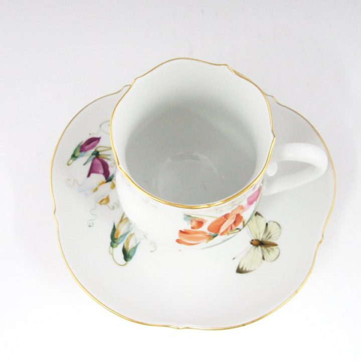 【倉庫取り寄せ商品】マイセン スイートピー＆バタフライ コーヒーカップ＆ソーサー NO.6 252310-23582-6