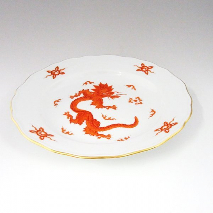 【店舗取り寄せ商品】マイセン 明のドラゴン・オレンジ プレート20cm 330510-00472