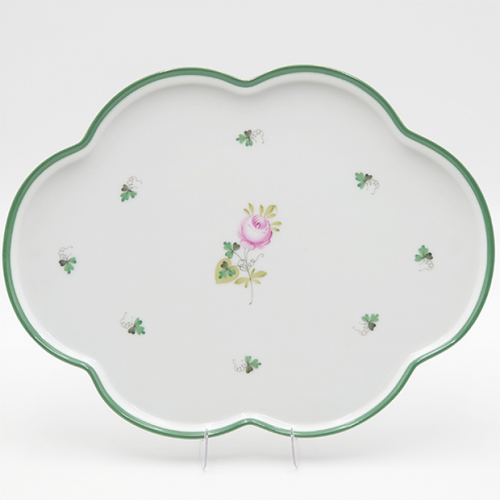 【倉庫取り寄せ商品】ヘレンド ウィーンの薔薇 トレー25x19cm VRH-7615-0-00