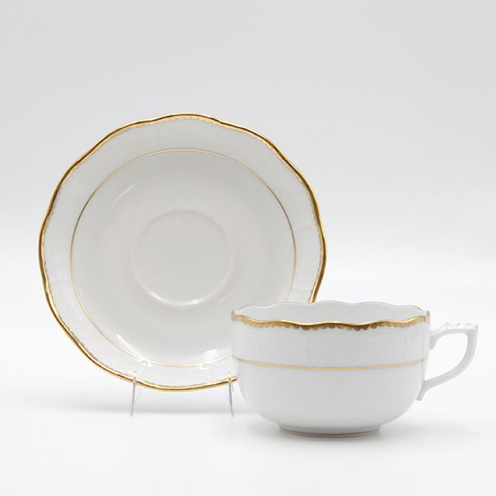 【倉庫取り寄せ商品】ヘレンド ホワイト（金縁） ティーカップ＆ソーサー ORE-0724-0-00