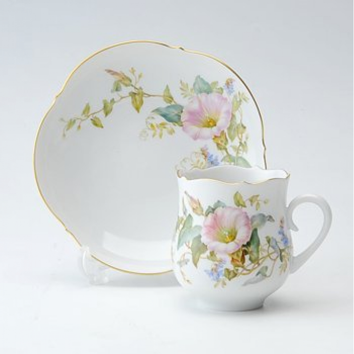 【倉庫取り寄せ商品】マイセン 昼顔ピンク コーヒーカップ&ソーサー 252610-23582