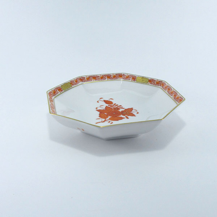 【店舗取り寄せ商品】ヘレンド アポニーオレンジ 小皿（オクタゴナル）13.5cm AOG-4304-1-00