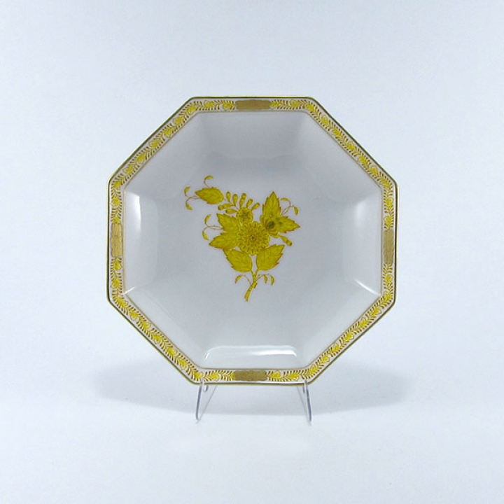 【倉庫取り寄せ商品】ヘレンド アポニーイエロー 小皿（オクタゴナル）11cm AJ-4307-1-00