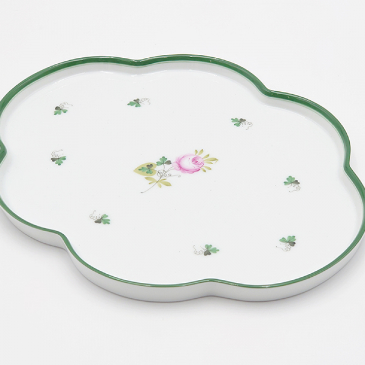 【倉庫取り寄せ商品】ヘレンド ウィーンの薔薇 トレー25x19cm VRH-7615-0-00