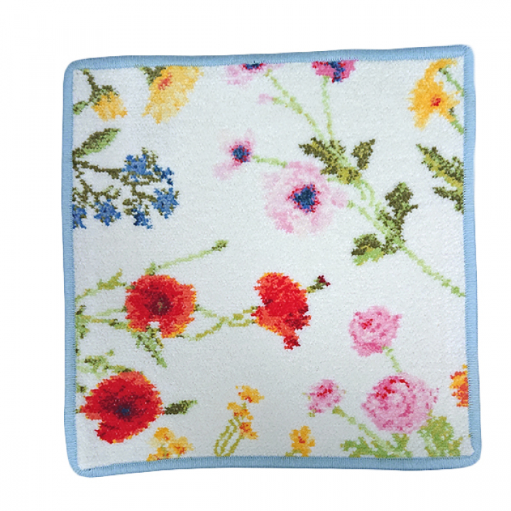 フェイラー ウォッシュタオル FLower Meadow ブルー 25x25cm