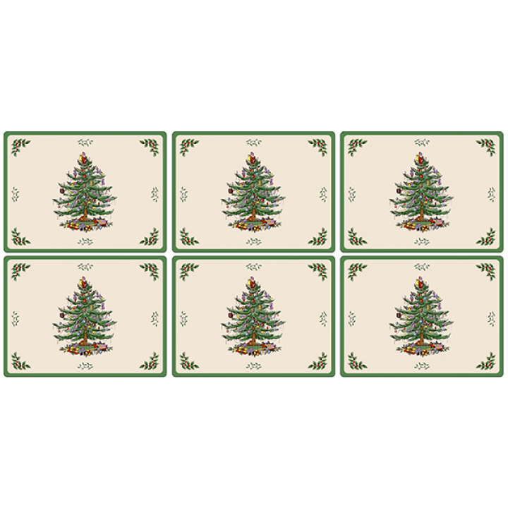 スポード クリスマスツリー プレイスマット30x23cm 6枚セットX0010568338