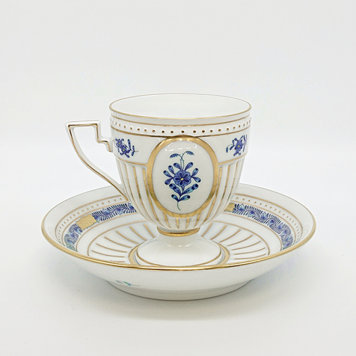 【倉庫取り寄せ商品】ヘレンド アポニーインディゴ コーヒーカップ&ソーサー（アンピール） AIND-4467-0-00