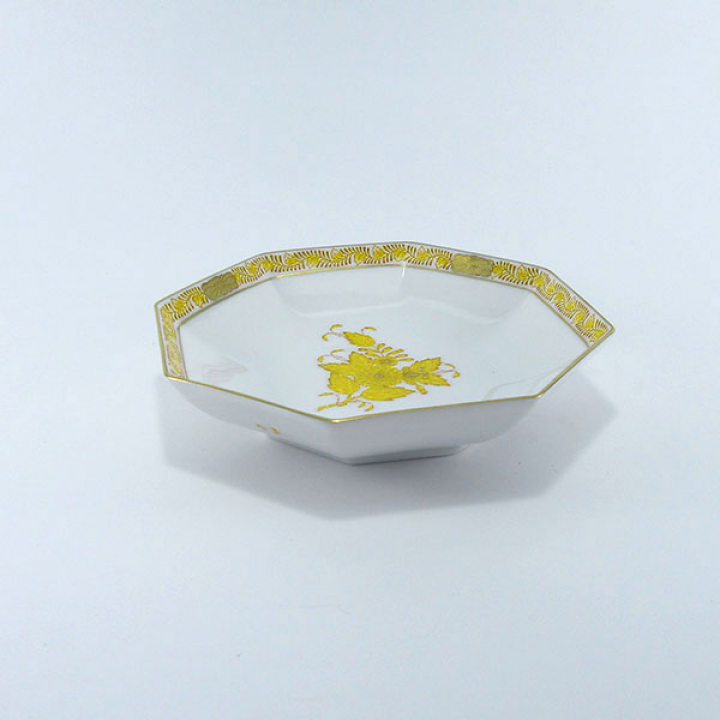 【倉庫取り寄せ商品】ヘレンド アポニーイエロー 小皿（オクタゴナル）13.5cm AJ-4304-1-00