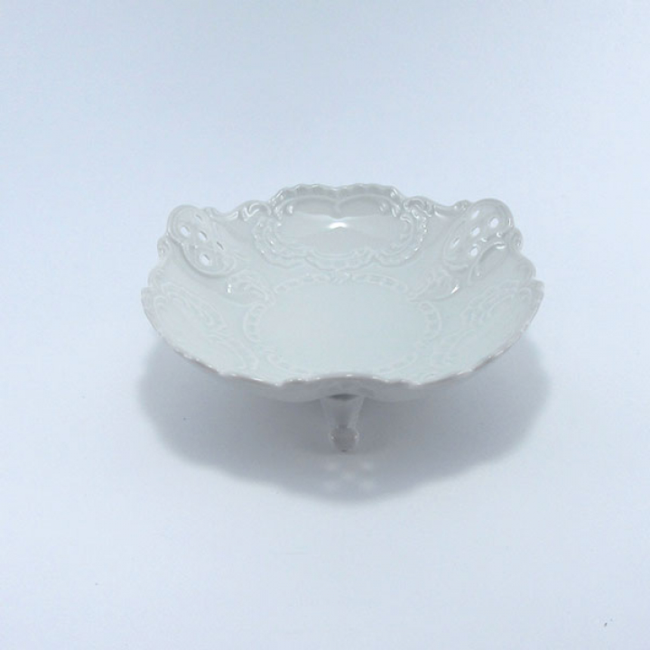 【倉庫取り寄せ商品】リンドナー プレインホワイト ボール（レース）足付15cm 23239